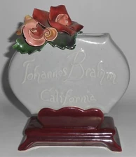 Johannes Brahm California Pottery Floral Dealer Sign Vase