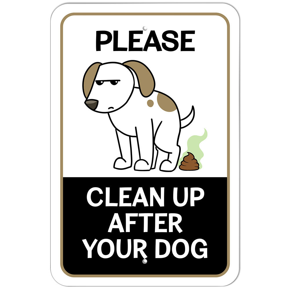 Plastic Sign Please Clean Up After Your Dog Pooping