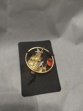 Halloween pin with moon, bats, and ghost