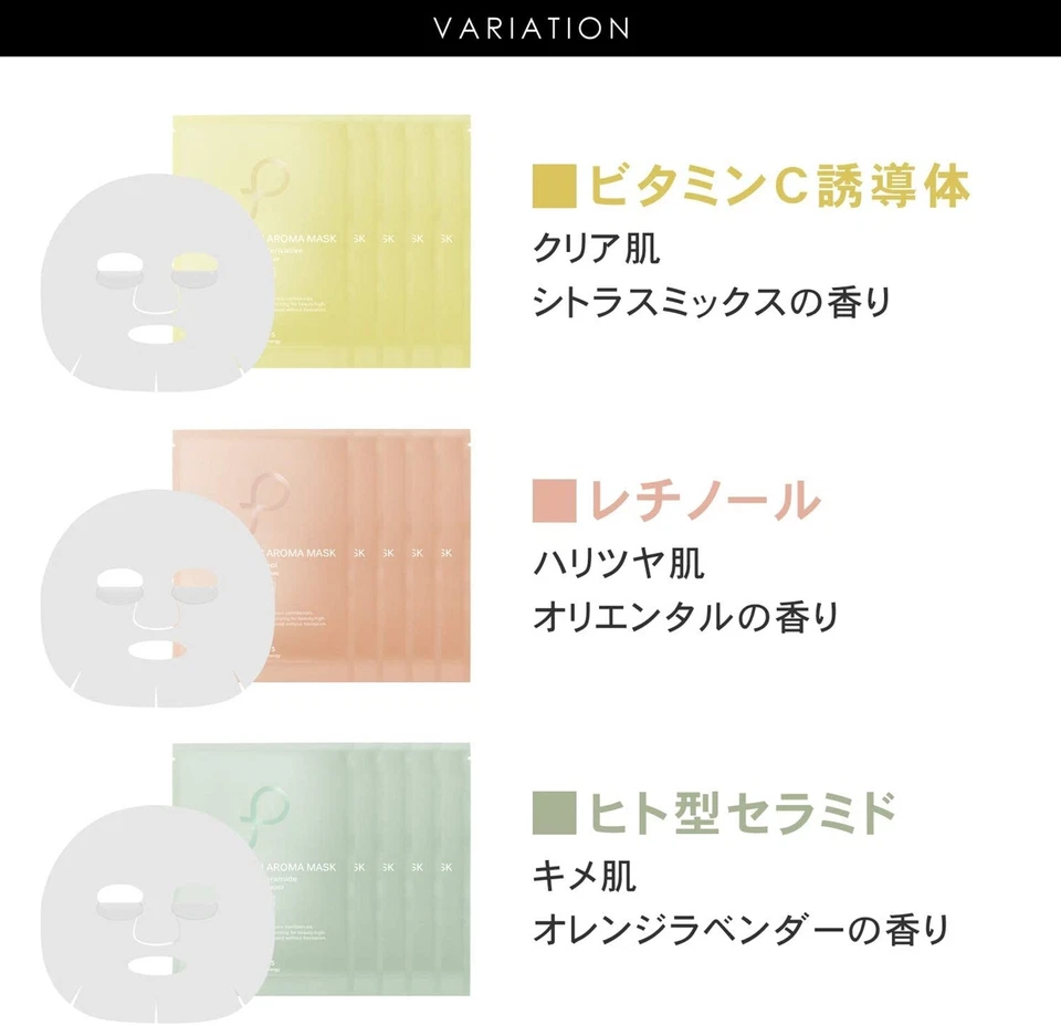 PLuS Choose Skin Aroma Mask Retinol aging care 1 sheet x 5 bags - Image 2 of 4