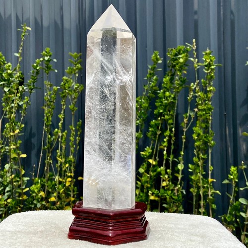 Obelisco de cristal blanco natural grande de 3,8 lb cuarzo transparente columna de energía Reik - Imagen 5 de 22