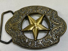 Vintage Texas Lone Star Cutout Belt Buckle Western Cowboy Rodeo