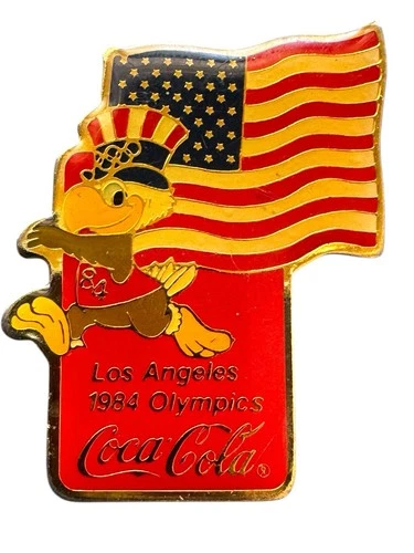 Vintage Olympic Pin Los Angeles 1984 Coca Cola Sam The Eagle Mascot