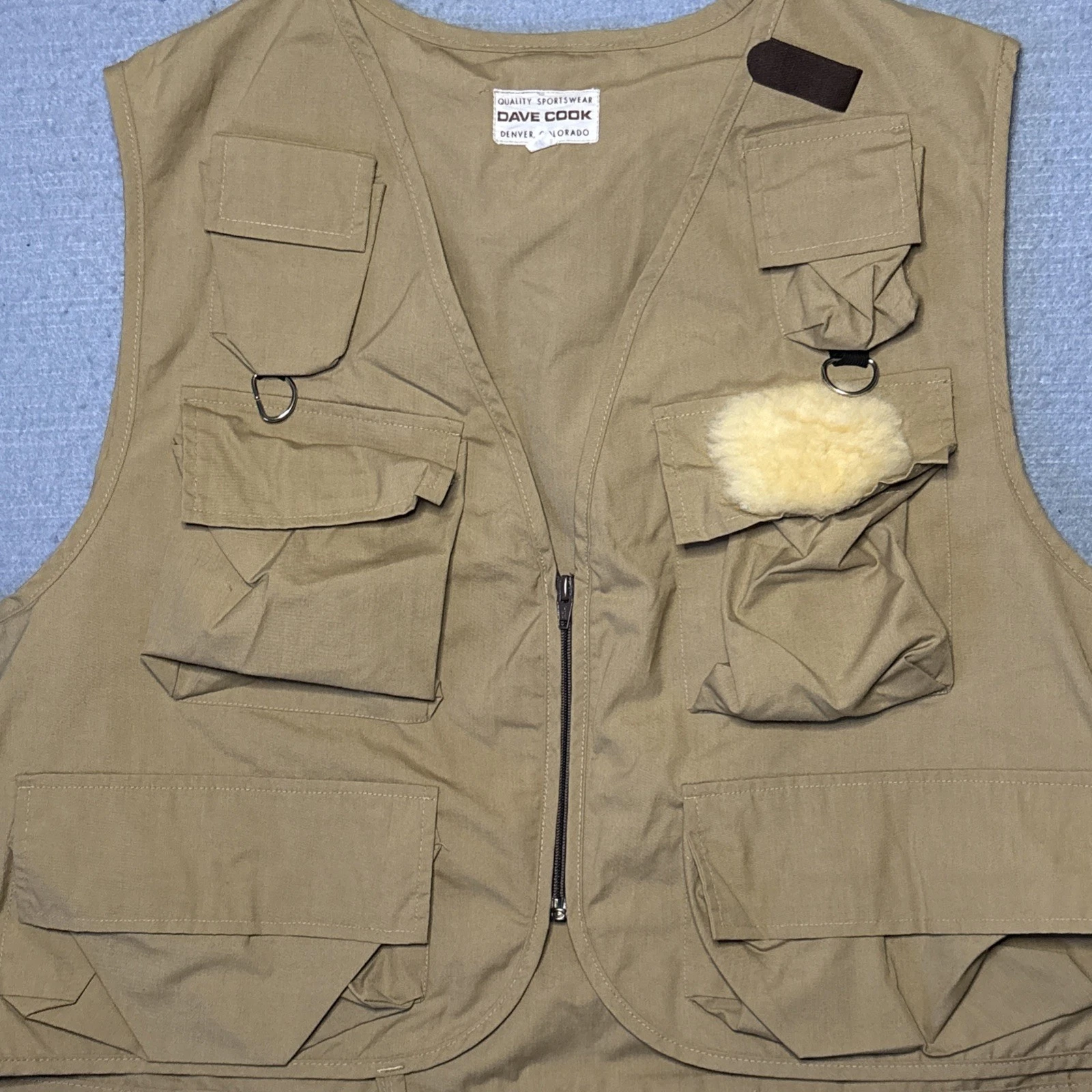 Vintage Dave Cook Fly Fishing Vest Denver Colorado Size Men Large Looks New