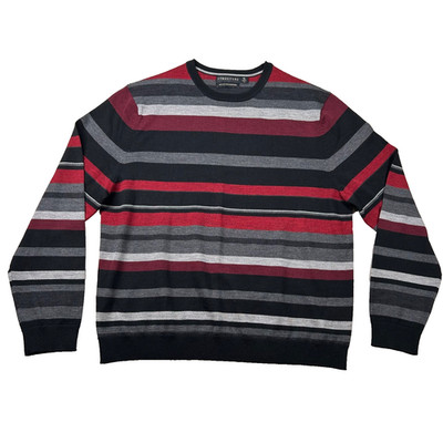 Vintage Structure Sweater Mens XL 100% Merino Wool Striped Striped Y2K U.K.