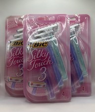 Lot Of 3 BIC Silky Touch 3 Sensitive Skin Disposable Razors 4-Pack - Rare