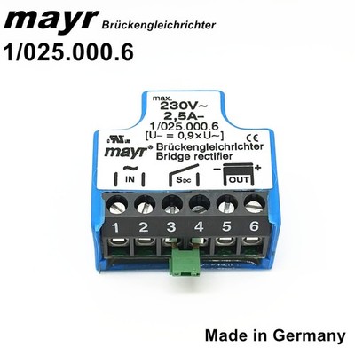 1Pc. Original Mayr 1/025.000.6 Brückengleichrichter 230V~ 2,5A- bridge rectifier