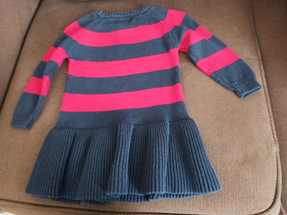 Vestido suéter tejido rojo y azul marino de Nautica, talla 18 meses Nuevo sin etiquetas Foto 4 de 4
