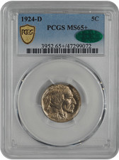 1924-D Buffalo PCGS CAC MS 65+