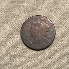 1820 Large Date Matron Head /Coronet Large Cent 1c RH