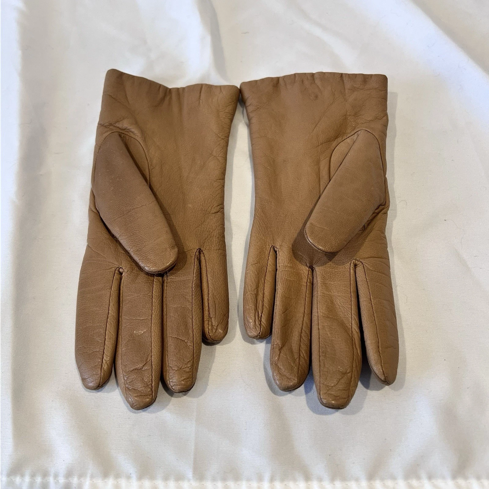 Fownes Leather Gloves Mens Womens Tan Thinsulate Lined Size M EUC