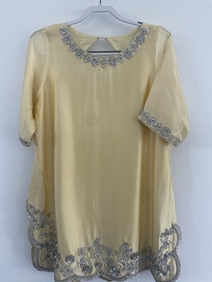 Zainab Zulfiqar Inspired Butter Yellow Women s Short Kurti Set