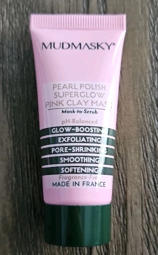 2X Mudmasky Pearl Polish Superglow Pink Clay Mask 15ml/0.5floz Travel Size NEW - Image 2 of 3
