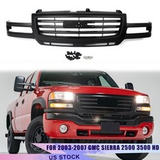 Front Bumper Grille Assembly For 2003-2007 Gmc Sierra 2500 3500 Hd Matte Black
