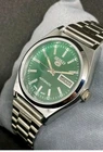 Seiko Refurbished Green Dial Day / Date Men's Wrist Watch Free Shipping Vintage