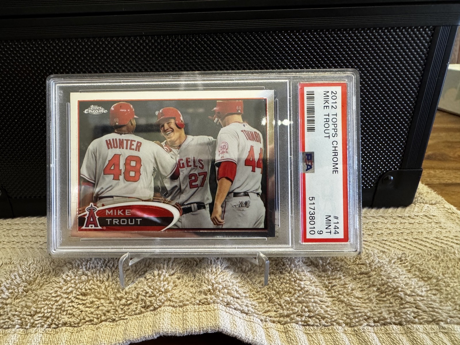 Mike Trout #144 Baseball Cards 2012 Topps Chrome trading card — raw and PSA graded price guide