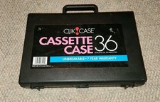 VTG Clik Case 36 Cassette Tape Holder Carrier 1995 USA Made Black Plastic