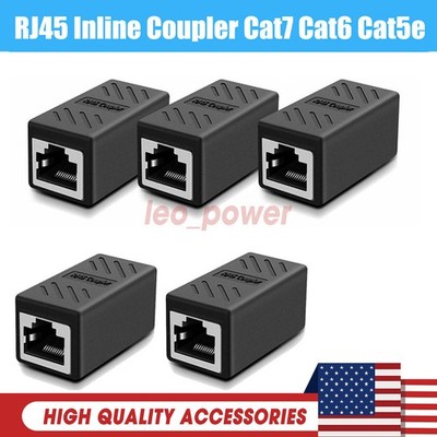 5/10PACK RJ45 Inline Coupler Cat6/Cat5 Ethernet Network Cable Extender Connector