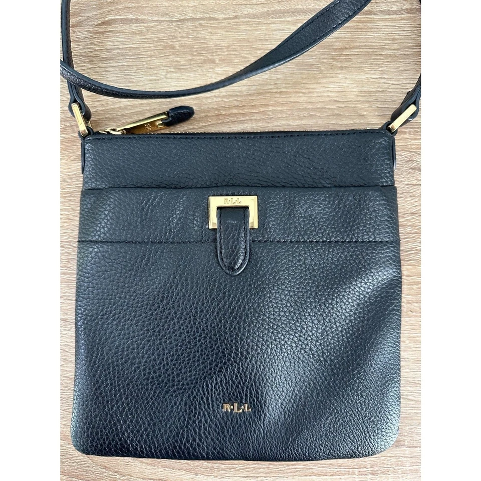 Bolso Bandolera Carlisle Vintage Ralph Lauren Negro Imitación Cuero Foto 2 de 4