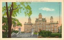 Syracuse University Hall of Languages Building View N.Y. Vintage Postcard Unused