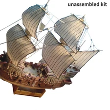 DIY 1:100 Galeon Golden Hind sail battleship paper model sailboat model Gift