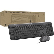 Logitech Signature Slim MK625 Wired Keyboard and Mouse Combo for Business, Graph