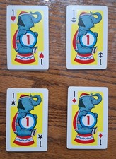 Vintage Crazy Eights Card Game Whitman 1951 Plastic Case Circus Graphics