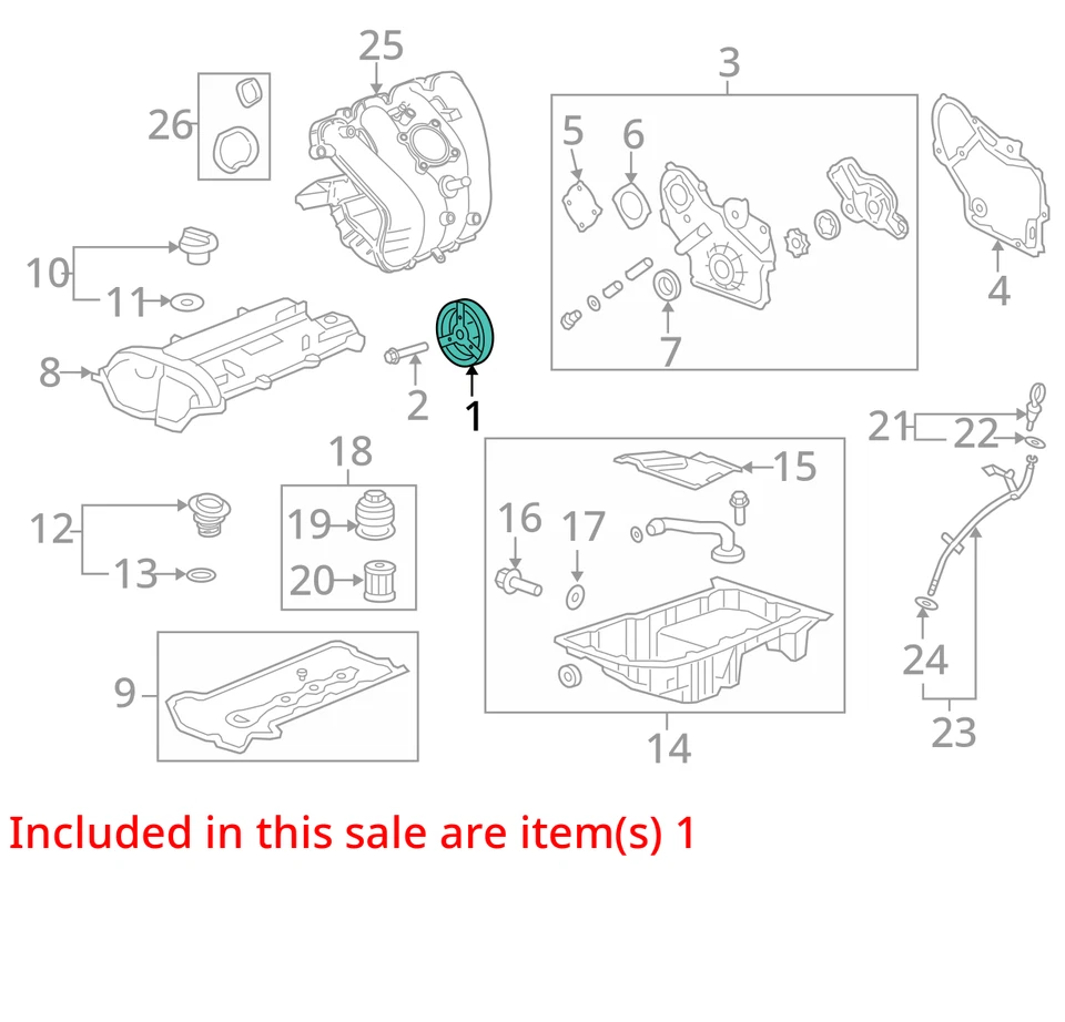 Se adapta a Chevy Equinox 2010-2017 2,4 L equilibrador armónico cigüeñal polea OEM Foto 4 de 4