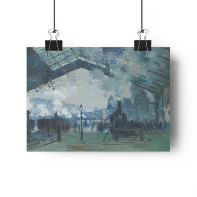 Arrival of the Normandy Train 1877 Claude Monet Fine Art Print Steam Smoke
