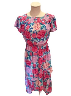 strapless open back dress Alchemy Pink Paisley Button Scarf Tie Mini Dress main image 1