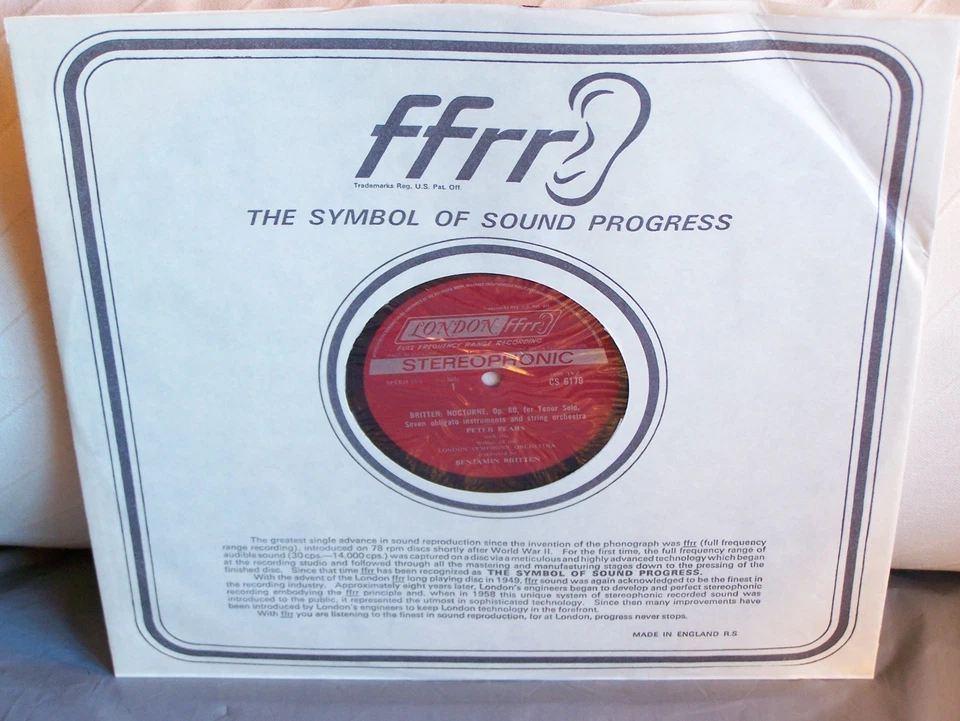 Britten Nocturne Sea Interludes Pears Britten Conducts Orig London US 68 Reissue - Image 3 of 4