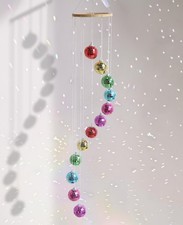 Hanging Disco Ball Decor Rainbow Sun Catcher, 34.5 Inch Colorful Handmade Lig...
