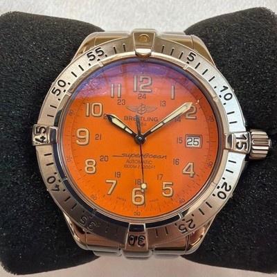 BREITLING Super Ocean A17360 Date Orange Dial Automatic Men's Watch from JP