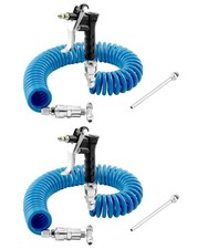 Heavy Duty Air Blow Gun Kit - 2 Sets, 16' Coil, Dust Cleaner for Trucks & Traile