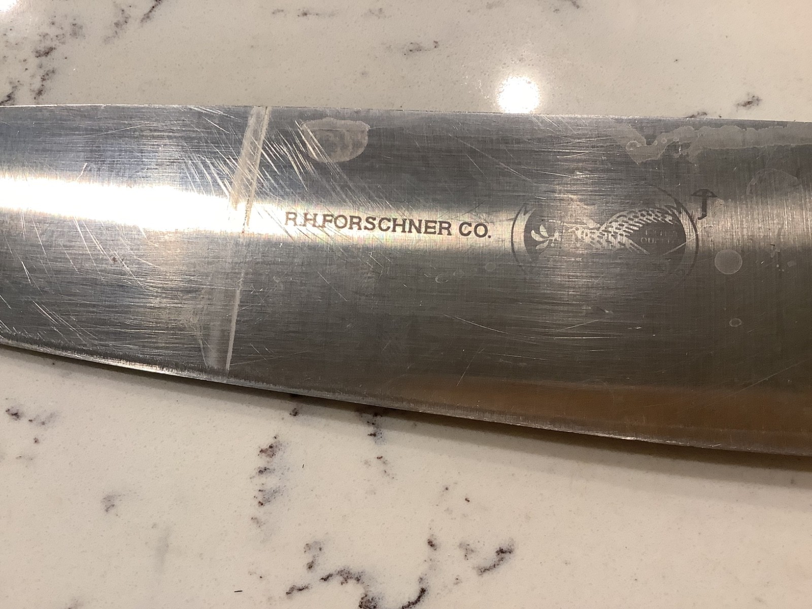VTG R. H. FORSCHNER CO. Switzerland VICTORINOX Chef's KNIFE WOOD HANDLE 13”
