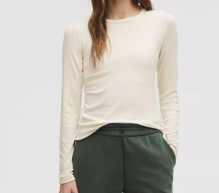 NWT - Lululemon - Hold Tight Long-Sleeve Shirt -Light Ivory sz 8
