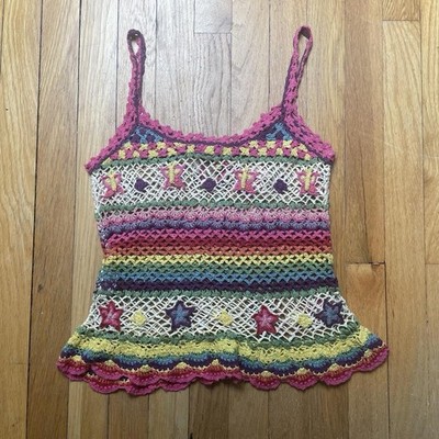 vintage Hysteric Glamour rainbow crochet tank top free size | eBay