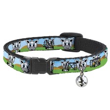 Cat Collar Breakaway with Bell Zebra Cartoon NARROW Fits 8.5-12"