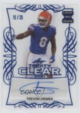 2021 Leaf Trinity Clear Auto Platinum Foil 10/25 Trevon Grimes #CA-TG1 Auto 2qw