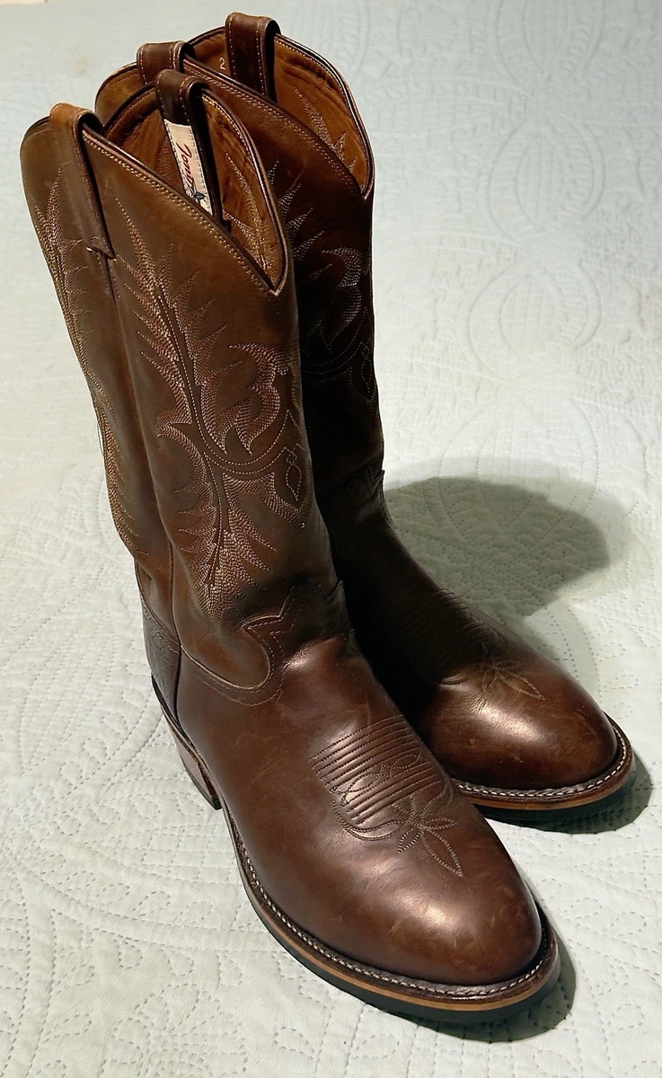 Bottes De Cowboy Vintage Tony Lama – Cuir Exotique Autruche, Pointure 8 EE, Semelle Vibram, USA