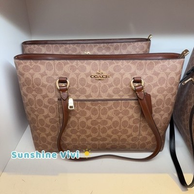 NWT COACH Station Tote Bag In Maxi Signature Canvas CCD69 IM/TAN