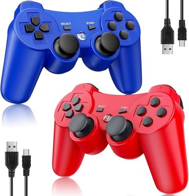 Controller Wireless for PS3, Controller for Sony Playstation 3, 2 Pack, Doubles