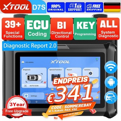 XTOOL D7S V2.0 OBD2 Diagnosegerät Bidirektionales Scan-Tool ECU-Codierung IMMO