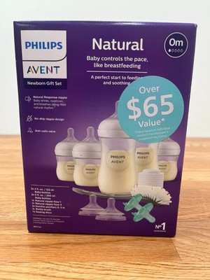 Philips Avent Natural Newborn Gift Set- Bottles, Nipples, Pacifiers, Brush NEW