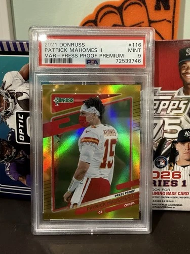 Panini 2021 Donruss Patrick Mahomes II Press Proof Premium #116 PSA 9 Chiefs