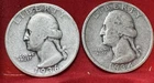 1934 P, 1936 P WASHINGTON QUARTERS, CIRCULATED, 90% Silver