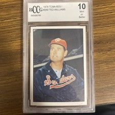 1978 TCMA 60’s Ted Williams #260. Senators. BCCG Graded -10. Mint Or Better