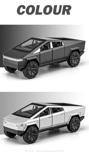1:36 Tesla Cybertru Diecast Model Toy Car Sound Light Pickup Truck kids Gift Toy - Bild 13 von 23