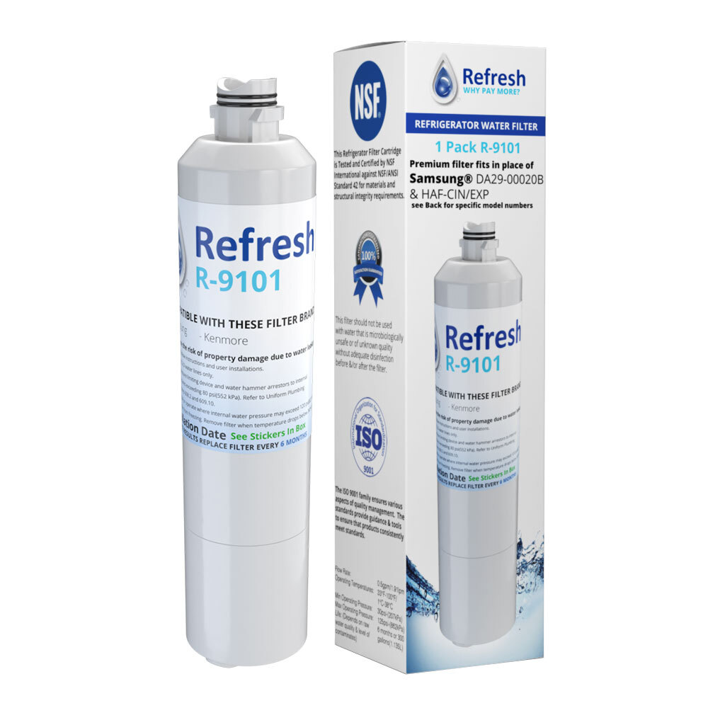 Refresh Samsung DA29-00020B Replacement Water Filter Fits WF-11362C (2-Pack)