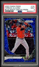 Yordan Alvarez Rookie Card 2020 Panini Prizm Blue Donut Circles Prizm #181 PSA 9